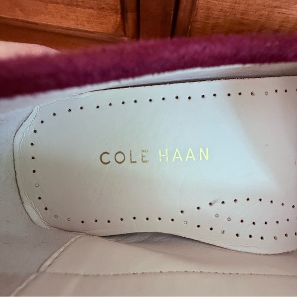 Cole Haan Evelyn driving loafer Suede leather  flats woman 5 pink / purple - Picture 8 of 9